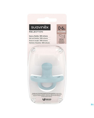 Suavinex essence soother sili. flat 0-6m blue