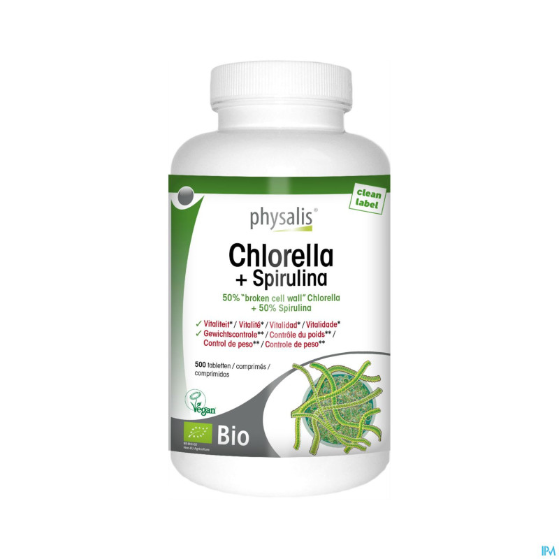 Physalis chlorella + spirulina 500mg comp 500