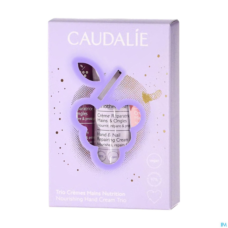 Caudalie coffret noel trio creme mains 3 prod.