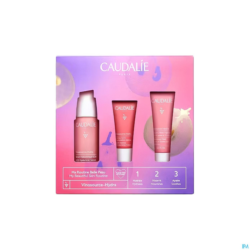 Caudalie coffret noel vinosource hydra 3 prod.
