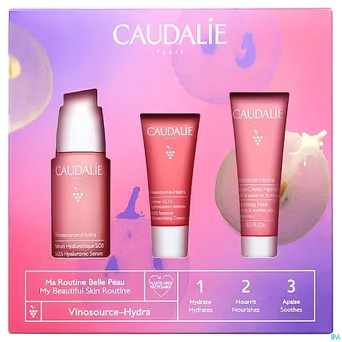 Caudalie coffret noel vinosource hydra 3 prod.