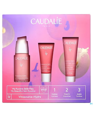 Caudalie coffret noel vinosource hydra 3 prod.