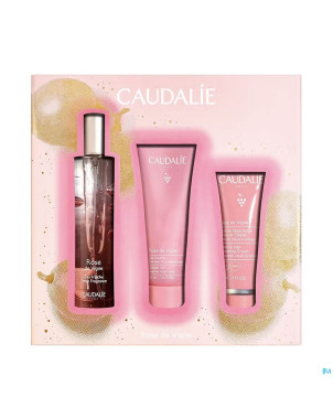 Caudalie coffret noel eau fraiche rose 3 prod.