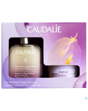 Caudalie coffret noel hle soin lissage&glow 2prod
