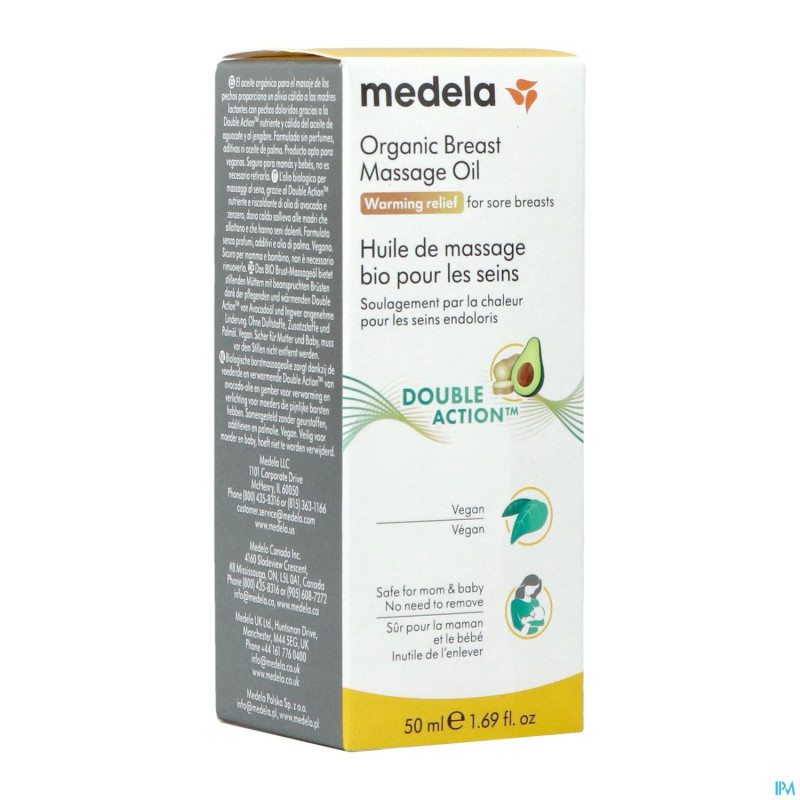 Medela huile massage seins bio 50ml