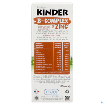 Fisher kinder b-complex + zinc sirop 125ml