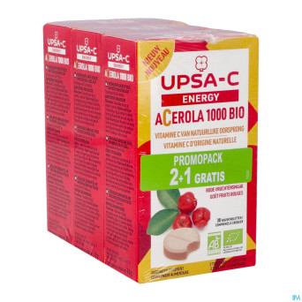 Upsa c energy acerola 1000mg comp croq30x3 2+1prom