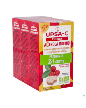 Upsa c energy acerola 1000mg comp croq30x3 2+1prom