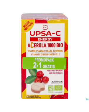 Upsa c energy acerola 1000mg comp croq30x3 2+1prom