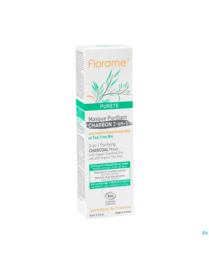 Florame masque purifiant charbon 2en1 bio 65ml