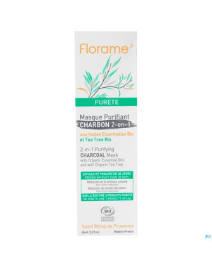 Florame masque purifiant charbon 2en1 bio 65ml