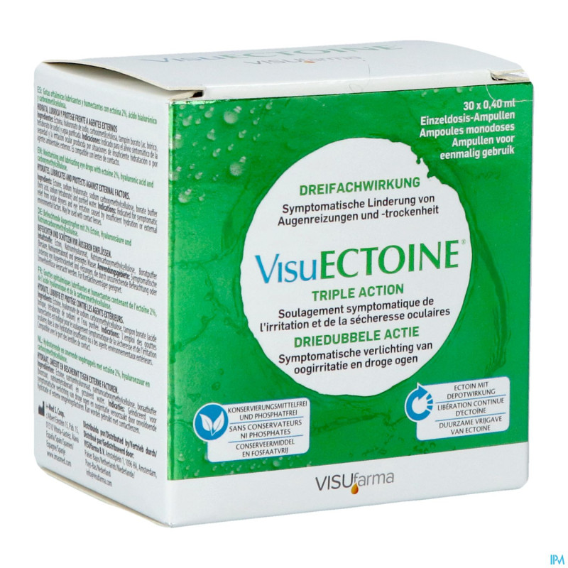 Visuectoine triple action gouttes oculaires 12ml