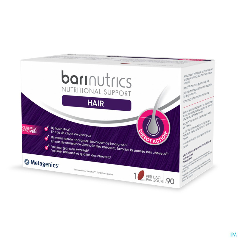 Barinutrics hair caps 90 metagenics