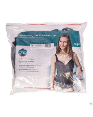 Suprima 1537 maillot de bain dame+slip pe noir t48