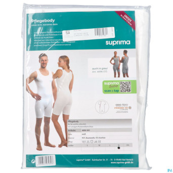 Suprima 4696 body s/manche + ferm dos blanc xl