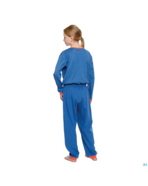 Suprima 4713 salopette ferm dos+jambe bleu 146-152