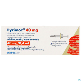 Hyrimoz 40mg sol inj 40mg/0,4ml seringue preremp.2