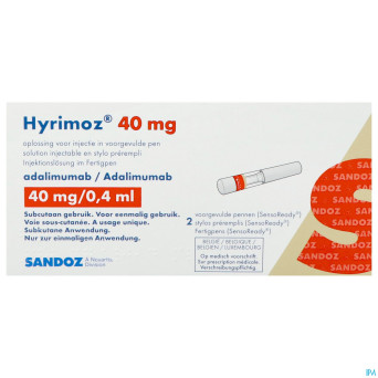 Hyrimoz 40mg sol inj 40mg/0,4ml stylo prerempli 2