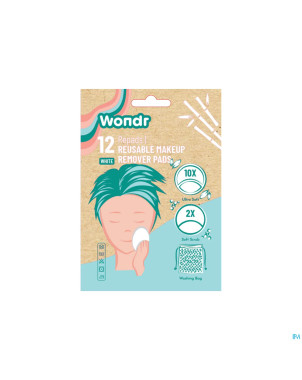 Wondr disques demaquillants reutilisables blanc 12