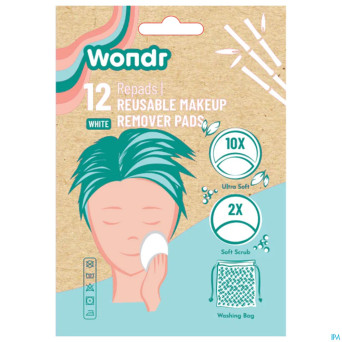 Wondr disques demaquillants reutilisables blanc 12