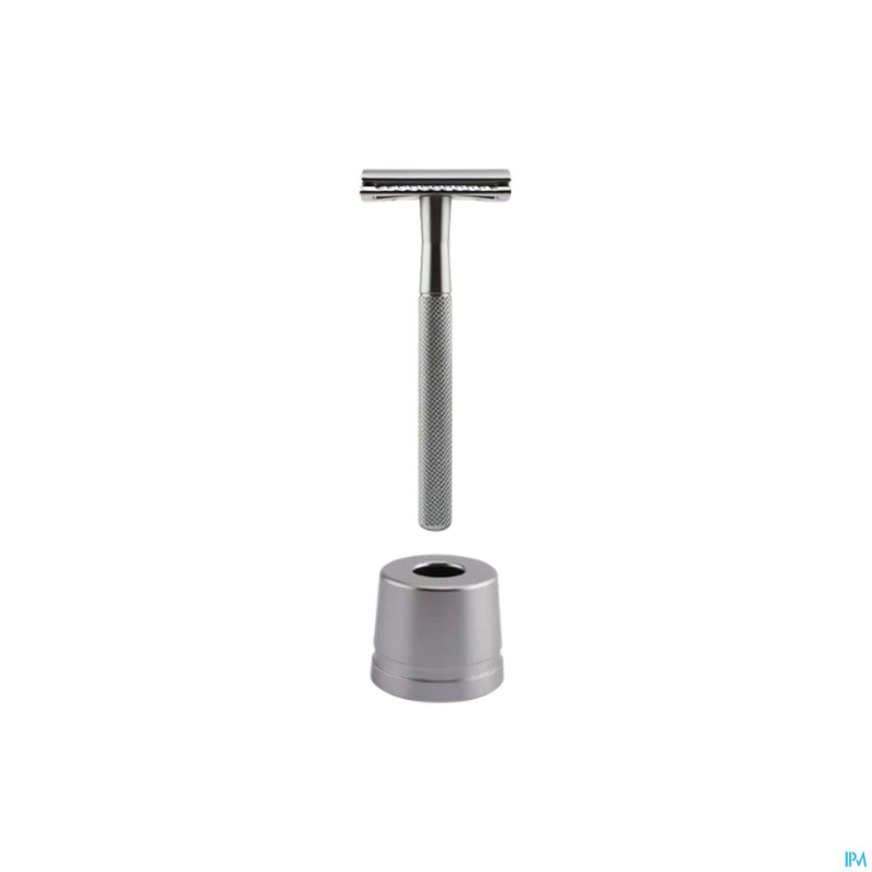 Wondr safety razor + support argent