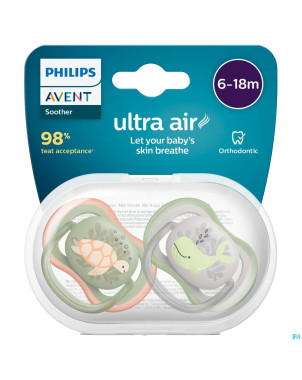 Philips avent sucette +6m ultra air animaux mix