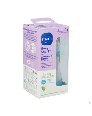 Mam biberon easy start a/colique matt bleu 160ml