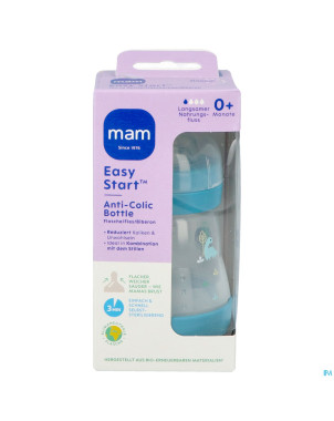 Mam biberon easy start a/colique matt bleu 160ml