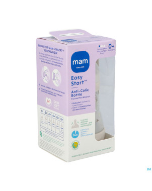 Mam biberon easy start a/colique matt uni 160ml