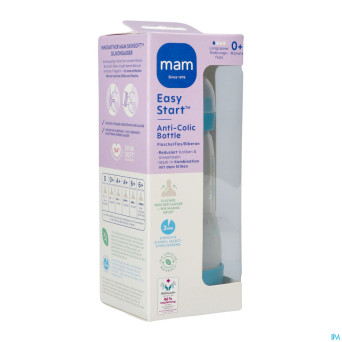 Mam biberon easy start a/colique matt bleu 260ml