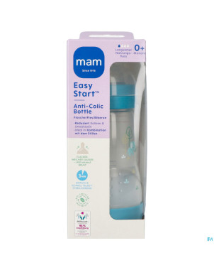 Mam biberon easy start a/colique matt bleu 260ml