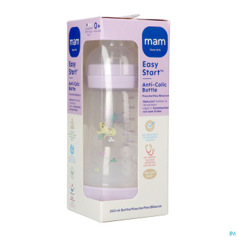 Mam biberon easy start a/colique matt lila 260ml