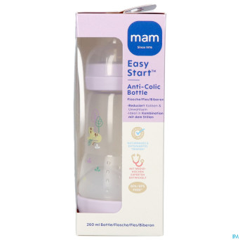 Mam biberon easy start a/colique matt lila 260ml