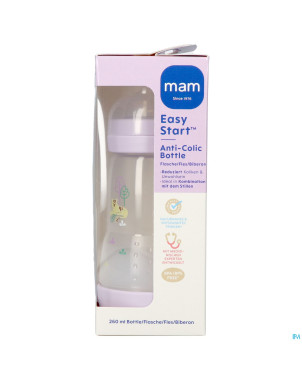 Mam biberon easy start a/colique matt lila 260ml