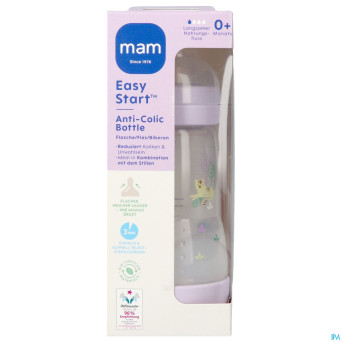 Mam biberon easy start a/colique matt lila 260ml