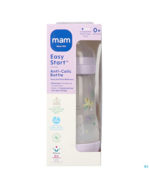 Mam biberon easy start a/colique matt lila 260ml