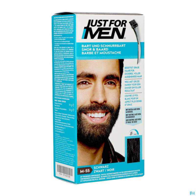 Just for men moustache&barbe noir m-55 28g