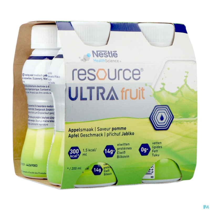 Resource ultra fruit saveur pomme 4x200ml