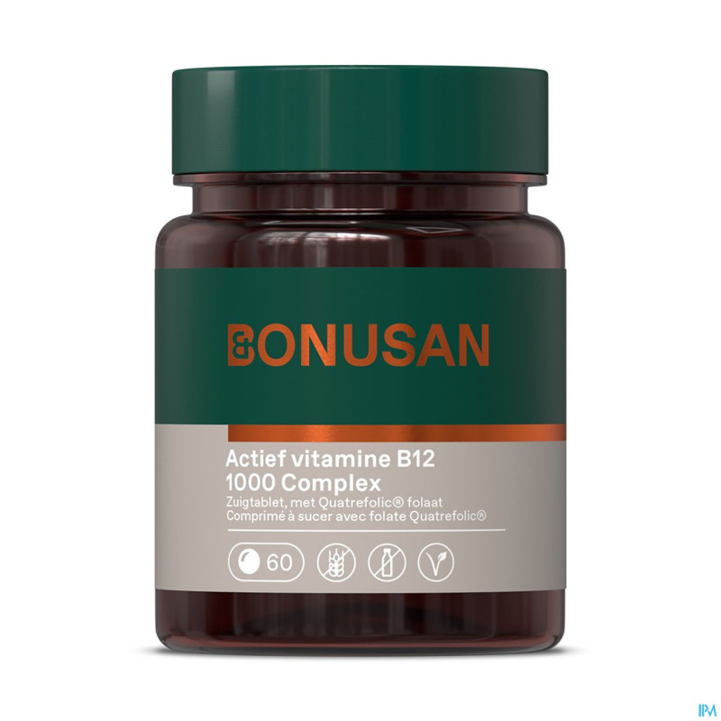 Vitamine b12 actif 1000mcg comp sucer 60 bonusan