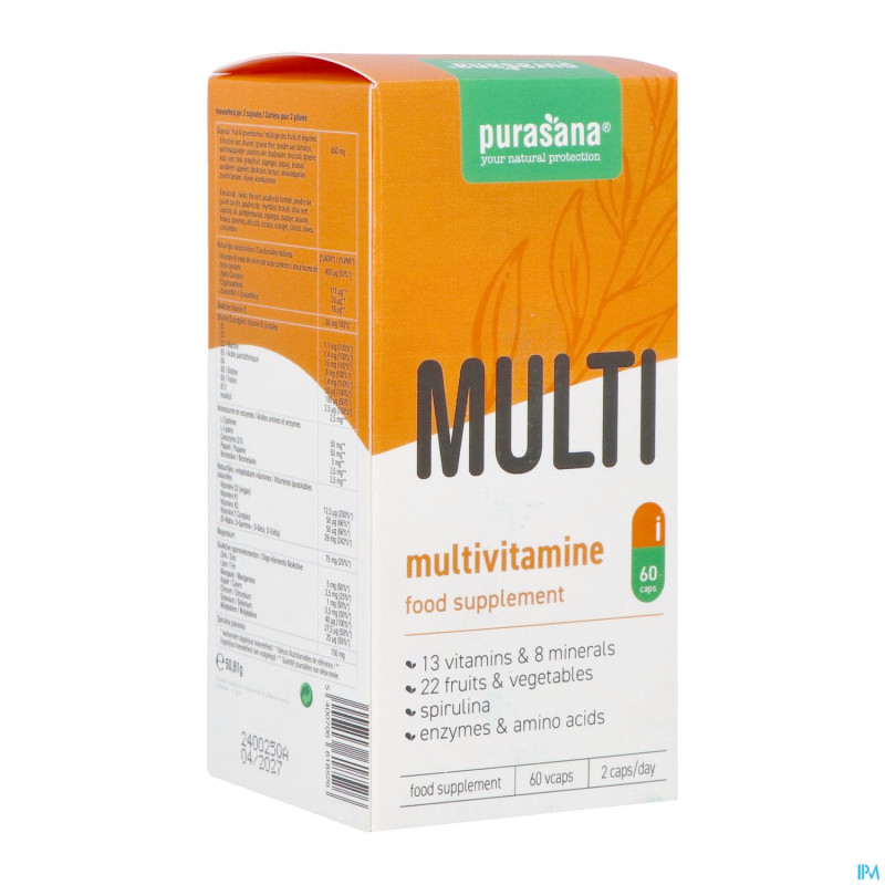 Purasana multivitamine fruit&veggie v-caps 60 nf