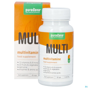 Purasana multivitamine fruit&veggie v-caps 60 nf