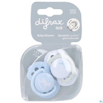 Difrax sucette dynamic newborn babyshower blue 2