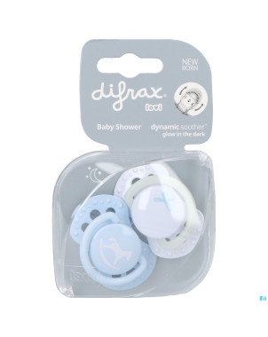 Difrax sucette dynamic newborn babyshower blue 2
