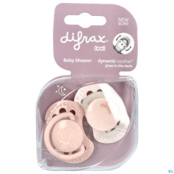 Difrax sucette dynamic newborn babyshower pink 2