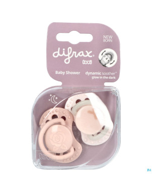 Difrax sucette dynamic newborn babyshower pink 2