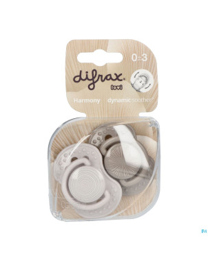 Difrax sucette dynamic harmony l.&d.grey  0-3m 2