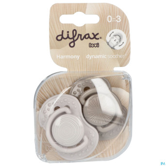 Difrax sucette dynamic harmony l.&d.grey  0-3m 2