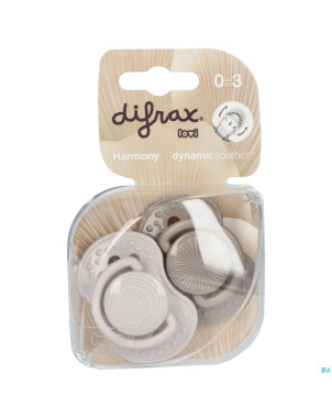 Difrax sucette dynamic harmony l.&d.grey  0-3m 2