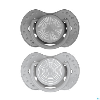 Difrax sucette dynamic harmony l.&d.grey 3m+  2