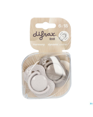 Difrax sucette dynamic harmony l.&d.grey 6-18m 2